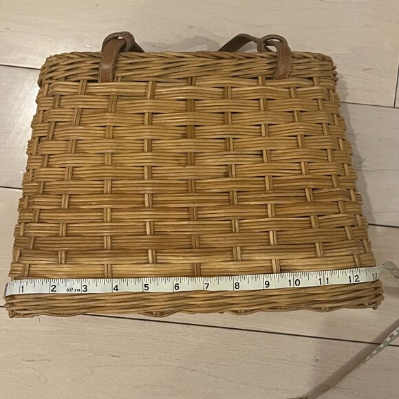 Kate Spade Wicker Basket Bag | Natural Rattan with Leather Straps | Summer Perfe - Picture 4 of 8